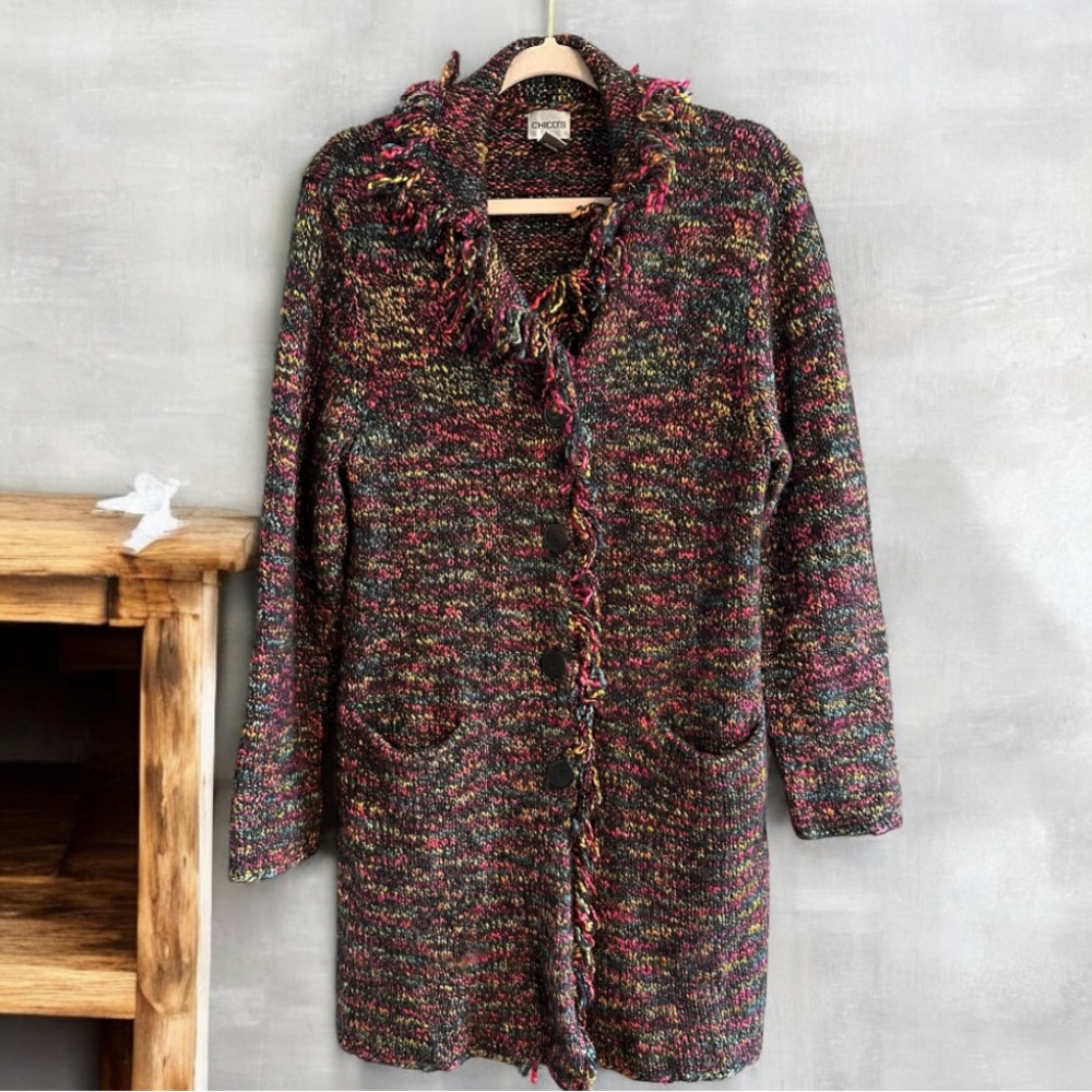 Chico's Multicolor Knit Cardigan